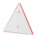 Odblask trójkątny z otworami Ø5 mm i białą ramką - czerwony