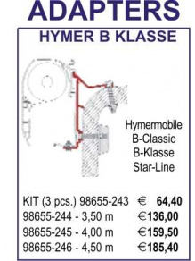 Adapter do markizy F45 Hymer/Van B2 400 - Fiamma