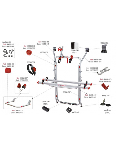 Wspornik prawy do bagażnika Carry-Bike C VWT5 Red - Fiamma