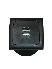 Gniazdo C-line USB podwójne 3,1 A + ramka + isobox czarne - Haba