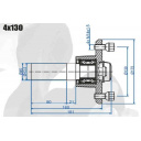 Piasta 4 x 130 z czopem 101 mm i półosią