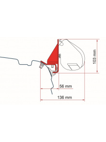 Adapter do markizy F35 Kit VW T5/T6 Combi Rail Bracket - Fiamma