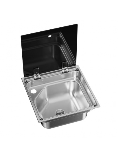 Zlewozmywak kwadratowy umywalka ze szklaną pokrywą CVS1350G
 Square Sink - Dometic