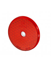 Odblask okrągły z otworem Ø5 mm i taśmą dwustronnie klejącą - czerwony