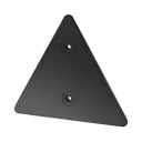 Odblask trójkątny z otworami Ø5 mm i czarną ramką - czerwony